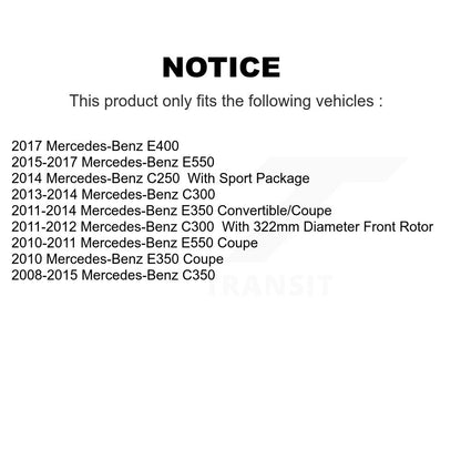 [Avant + Arrière] Kit de plaquette (céramique) de frein pour Mercedes-Benz E350 C300 C250 C350 E550 E400 KCX-100265