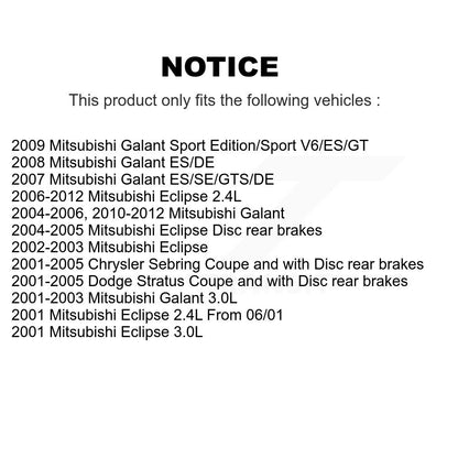 [Avant + Arrière] Kit de plaquette (céramique) de frein pour Mitsubishi Galant Eclipse Chrysler Sebring Dodge Stratus KCX-100275