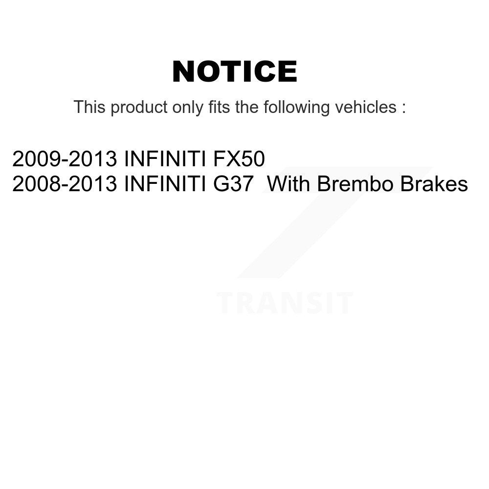 [Avant + Arrière] Kit de plaquette (céramique) de frein pour INFINITI G37 Q50 Q60 M37 Nissan 370Z Q70 Q70L QX70 M56 FX50 Z KCX-100282