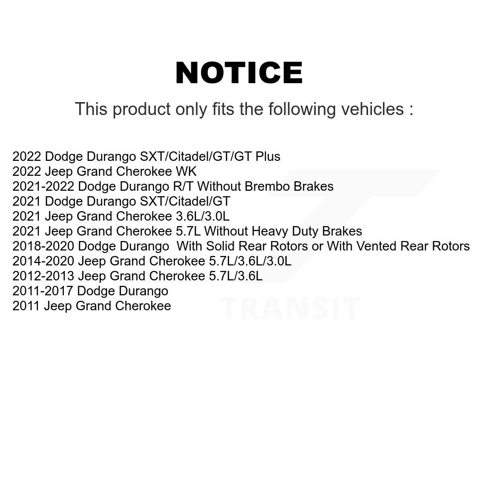 [Avant + Arrière] Kit de plaquette (céramique) de frein pour Jeep Grand Cherokee Dodge Durango WK KCX-100293