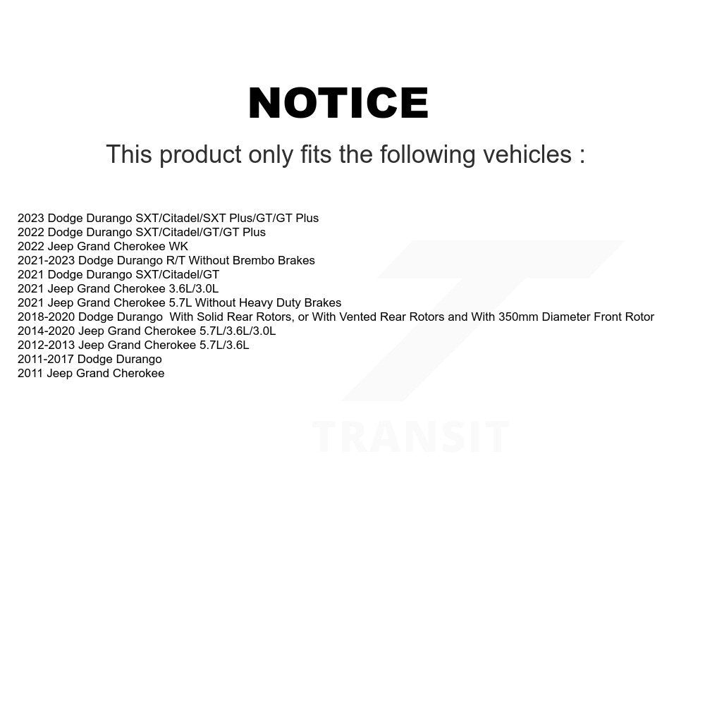 [Avant + Arrière] Kit de plaquette (céramique) de frein pour Jeep Grand Cherokee Dodge Durango WK KCX-100293
