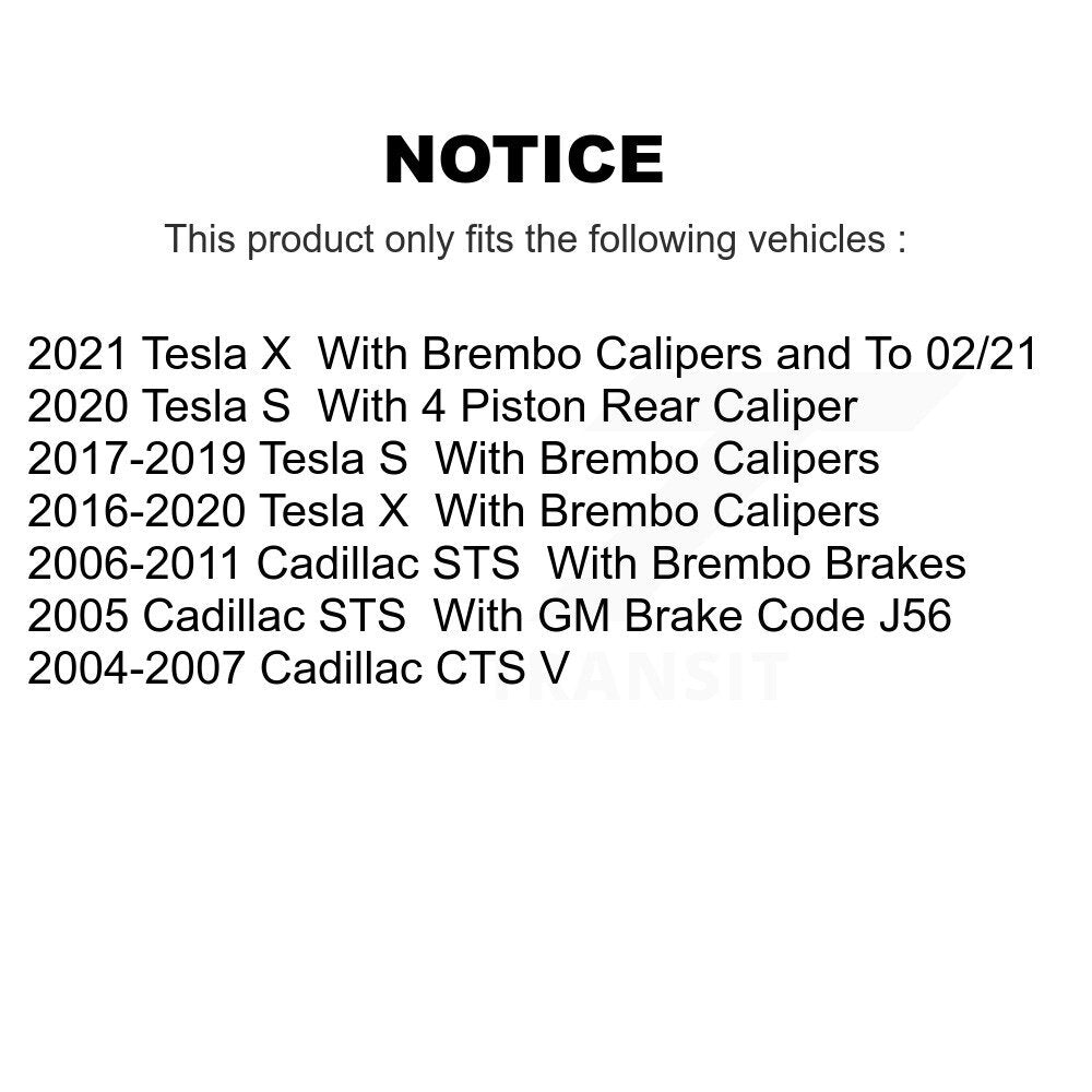 [Avant + Arrière] Kit de plaquette (céramique) de frein pour Cadillac CTS Tesla STS X S KCX-100300