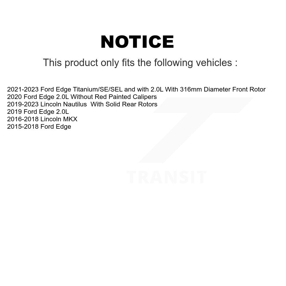 [Avant + Arrière] Kit de plaquette (céramique) de frein pour Ford Edge Lincoln MKX Nautilus KCX-100307