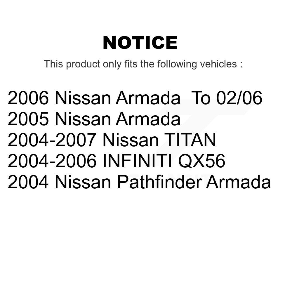 [Avant + Arrière] Kit de plaquette (céramique) de frein pour Nissan Titan Armada Pathfinder INFINITI QX56 TITAN KCX-100350