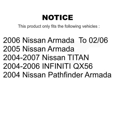 [Avant + Arrière] Kit de plaquette (céramique) de frein pour Nissan Titan Armada Pathfinder INFINITI QX56 TITAN KCX-100350