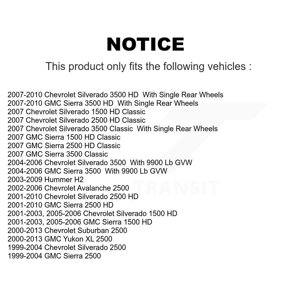 [Avant + Arrière] Kit de plaquette (céramique) de frein pour Chevrolet Silverado 2500 HD GMC Sierra 3500 Hummer H2 Classic 1500 Suburban Yukon XL Avalanche KCX-100353