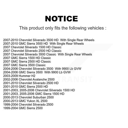 [Avant + Arrière] Kit de plaquette (céramique) de frein pour Chevrolet Silverado 2500 HD GMC Sierra 3500 Hummer H2 Classic 1500 Suburban Yukon XL Avalanche KCX-100353