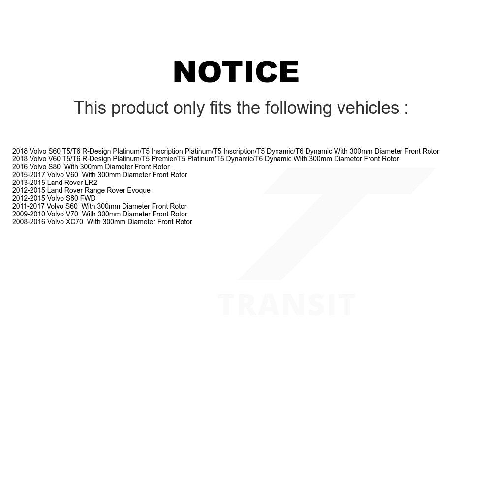 [Avant + Arrière] Kit de plaquette (céramique) de frein pour Volvo S60 XC70 Land Rover Range Evoque V60 S80 LR2 V70 KCX-100359