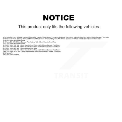 [Avant + Arrière] Kit de plaquette (céramique) de frein pour Volvo S60 XC70 S80 V60 Cross Country V70 KCX-100361