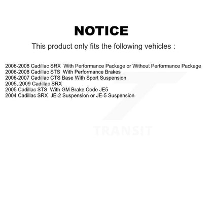 [Avant + Arrière] Kit de plaquette (céramique) de frein pour Cadillac SRX CTS STS KCX-100416