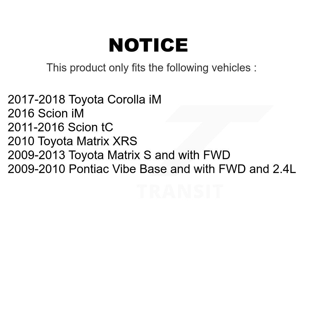 [Avant + Arrière] Kit de plaquette (céramique) de frein pour Scion Toyota tC Matrix Pontiac Vibe Corolla iM KCX-100431