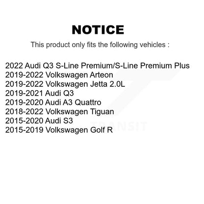 [Avant + Arrière] Kit de plaquette (céramique) de frein pour Volkswagen Tiguan Jetta Audi Golf R S3 Q3 Arteon KCX-100449