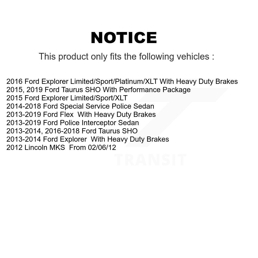 [Avant + Arrière] Kit de plaquette (céramique) de frein pour Ford Explorer Taurus Flex Police Interceptor Sedan Lincoln MKS Special Service KCX-100471