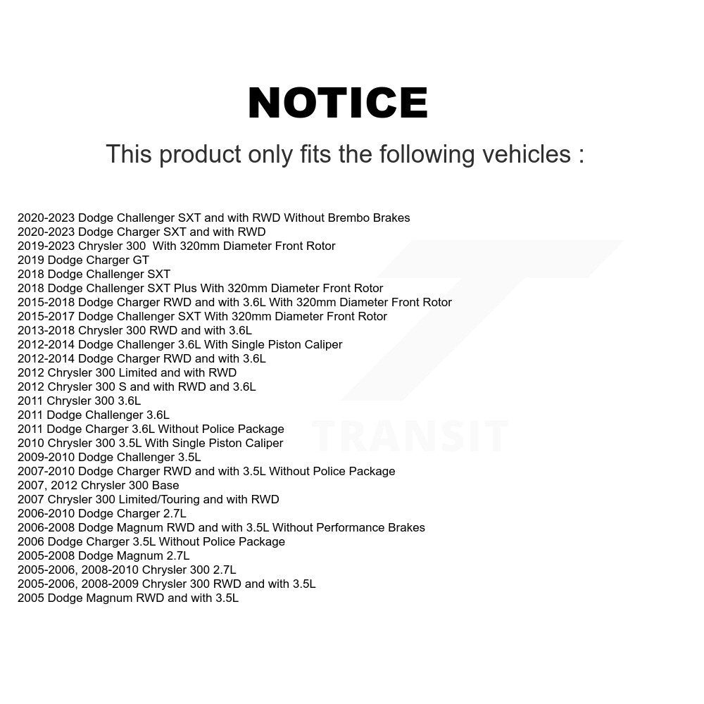 [Avant] Kit de disque (percé rainuré revêtu) de frein pour Dodge Charger Chrysler 300 Challenger Magnum KD-100026