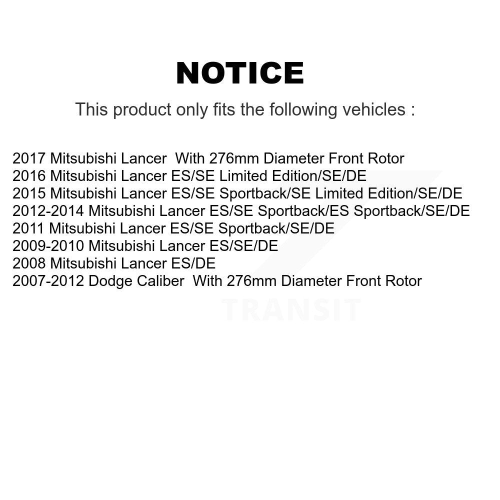[Avant] Kit de disque (percé rainuré revêtu) de frein pour Dodge Caliber Mitsubishi Lancer KD-100028