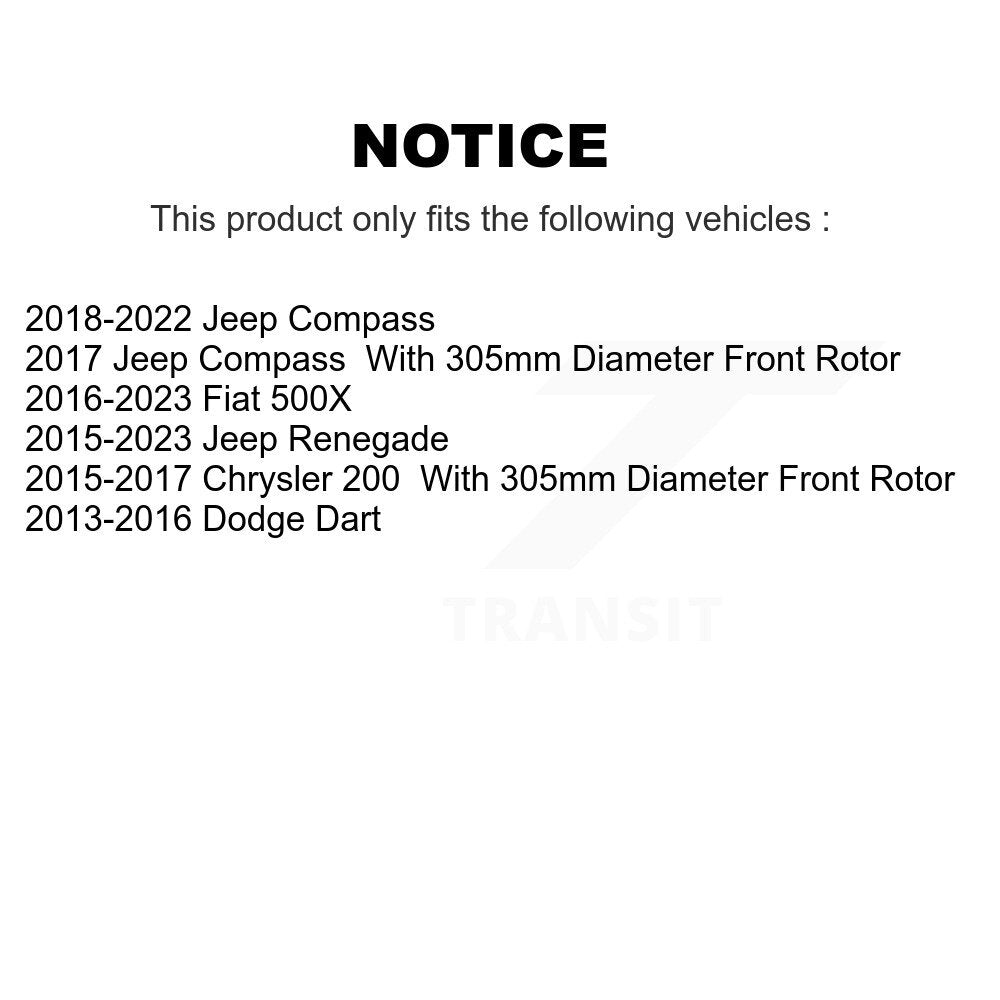 [Avant] Kit de disque (percé rainuré revêtu) de frein pour Jeep Renegade Compass Dodge Dart Chrysler 200 Fiat 500X KD-100036