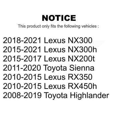 [Avant] Kit de disque (percé rainuré revêtu) de frein pour Toyota Highlander Sienna Lexus RX350 NX200t NX300 RX450h NX300h KD-100063