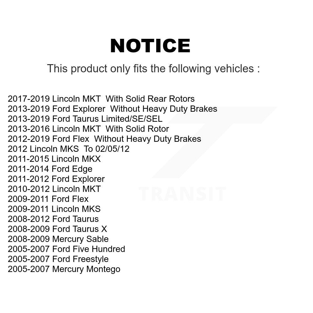[Arrière] Kit de disque (percé rainuré revêtu) de frein pour Ford Explorer Edge Taurus Flex Lincoln Five Hundred MKX Freestyle Mercury MKS Montego MKT X Sable KD-100121