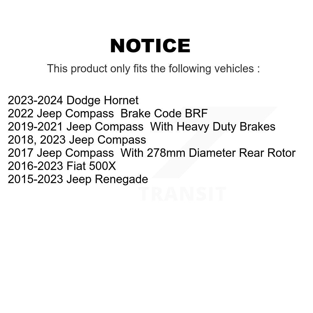 [Arrière] Kit de disque (percé rainuré revêtu) de frein pour Jeep Renegade Compass Fiat 500X KD-100194