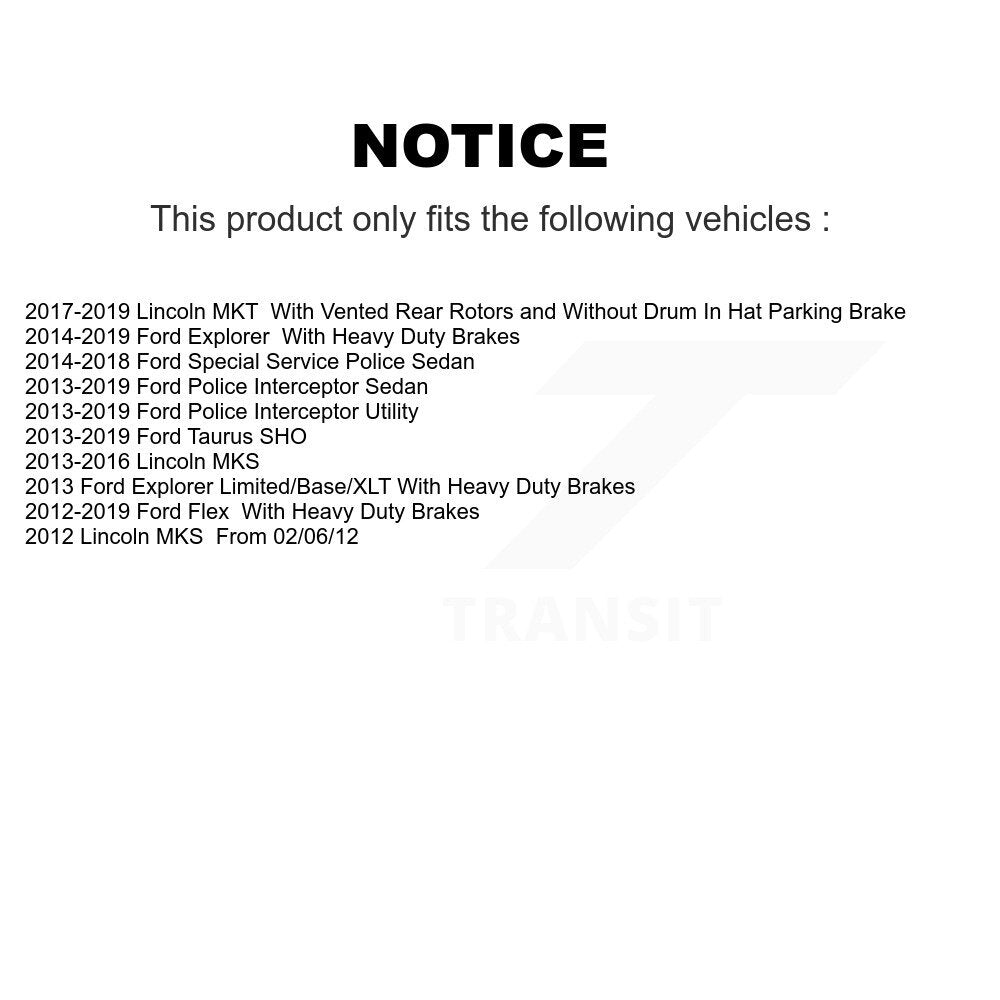 [Avant + Arrière] Kit de disque (percé rainuré revêtu) de frein pour Ford Explorer Taurus Flex Police Interceptor Utility Sedan Lincoln MKS MKT Special Service KD-100232