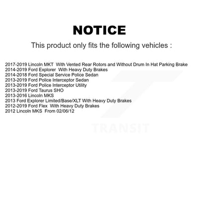 [Avant + Arrière] Kit de disque (percé rainuré revêtu) de frein pour Ford Explorer Taurus Flex Police Interceptor Utility Sedan Lincoln MKS MKT Special Service KD-100232