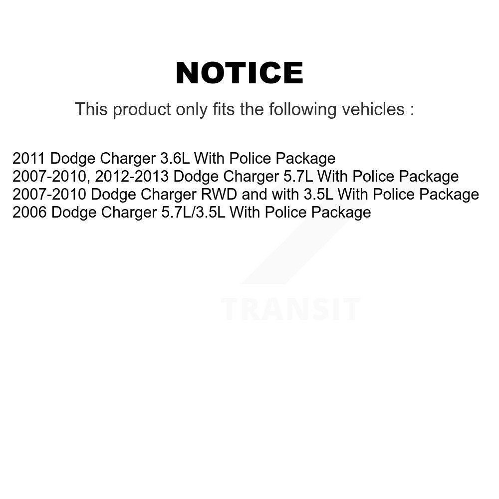 [Avant + Arrière] Kit de disque (percé rainuré revêtu) de frein pour Dodge Charger avec Police Package KD-100246