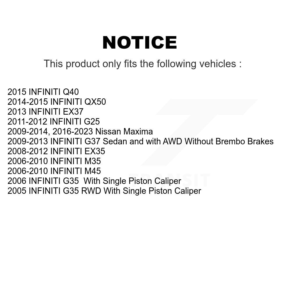 [Avant + Arrière] Kit de disque (percé rainuré revêtu) de frein pour Nissan INFINITI Maxima G37 G35 M35 350Z EX35 370Z G25 M45 Q40 QX50 EX37 KD-100269