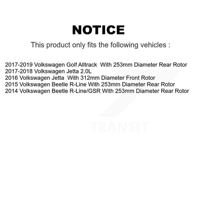 [Avant + Arrière] Kit de disque (percé rainuré revêtu) de frein pour Volkswagen Jetta Beetle KD-100281