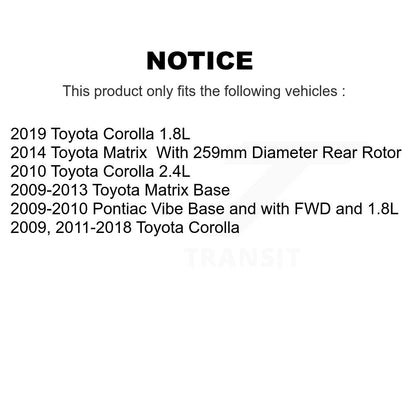 [Avant + Arrière] Kit de disque (percé rainuré revêtu) de frein pour Toyota Corolla Matrix Pontiac Vibe KD-100306