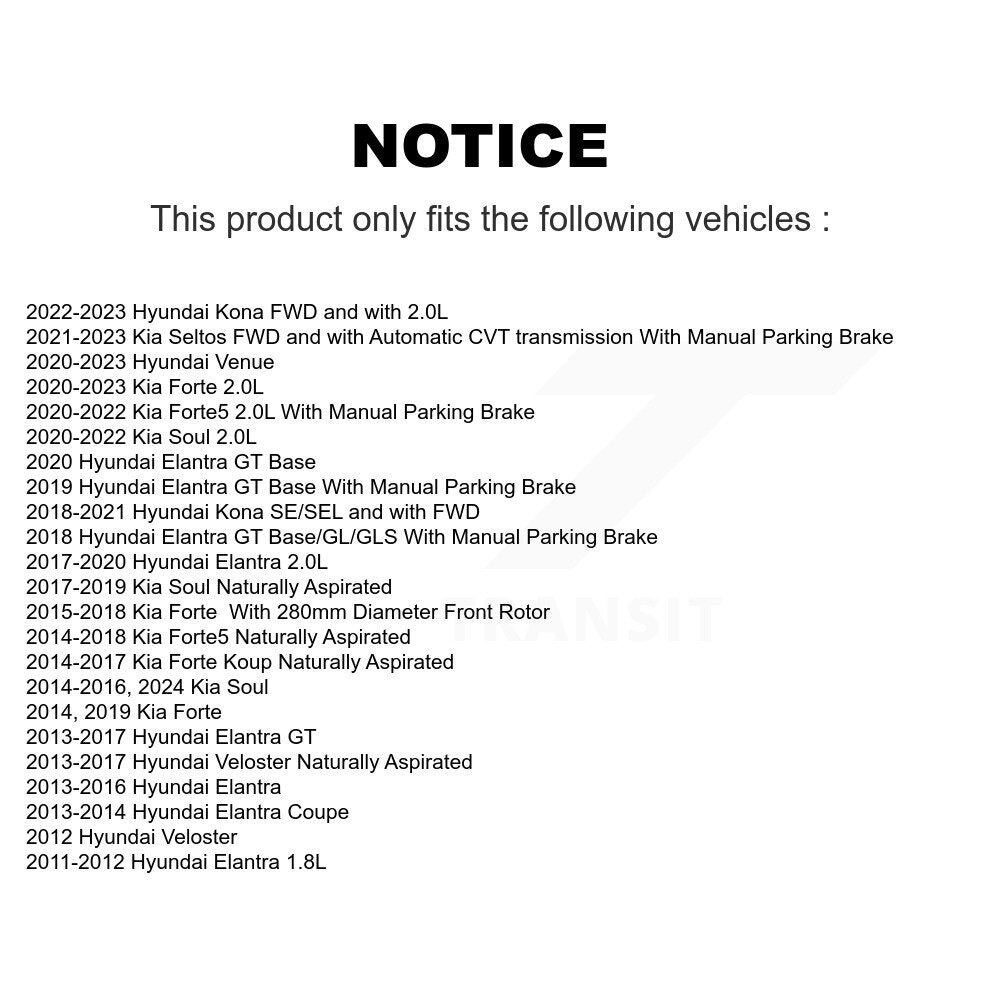 [Avant + Arrière] Kit de disque (percé rainuré revêtu) de frein pour Hyundai Elantra Kia Soul Forte Veloster GT Kona Forte5 Coupe Koup Venue Seltos KD-100330