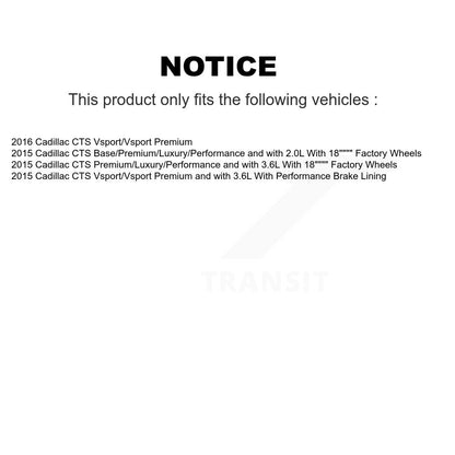 [Avant + Arrière] Kit de disque (percé rainuré revêtu) de frein pour Cadillac CTS KD-100366