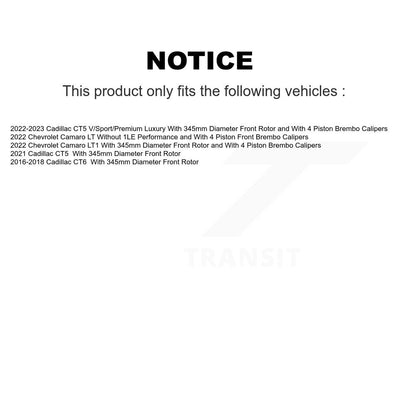[Avant + Arrière] Kit de disque (percé rainuré revêtu) de frein pour Cadillac CT6 Chevrolet CT5 Camaro KD-100367