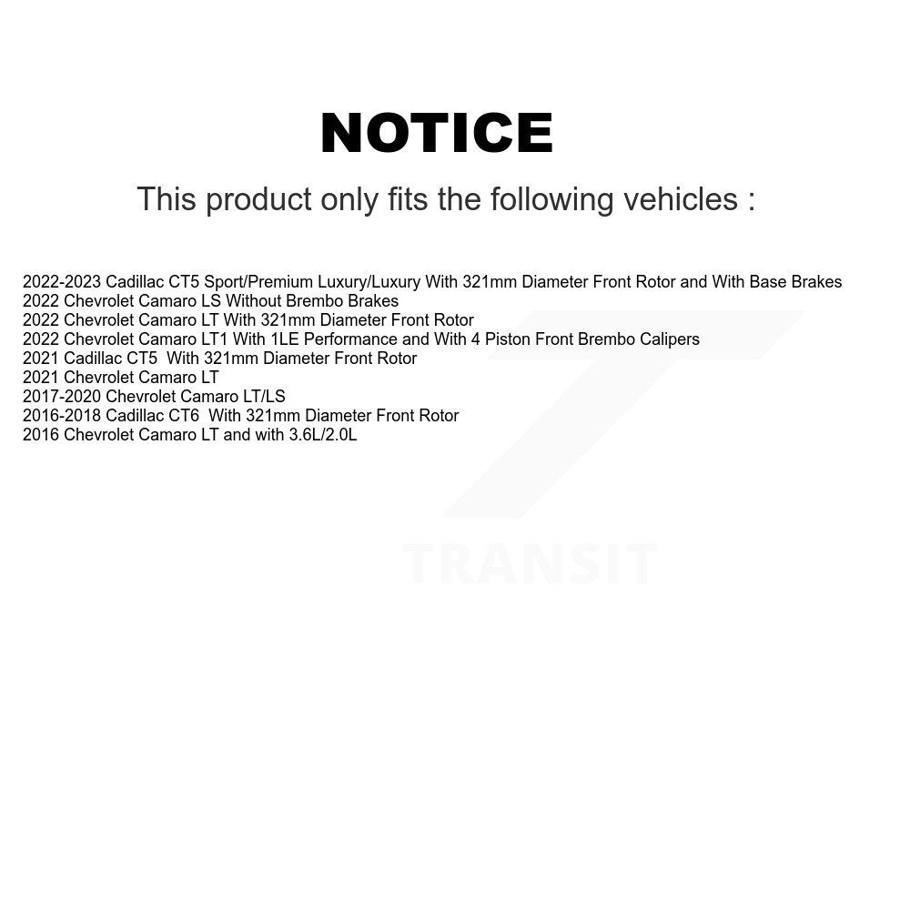 [Avant + Arrière] Kit de disque (percé rainuré revêtu) de frein pour Chevrolet Camaro Cadillac CT5 KD-100369