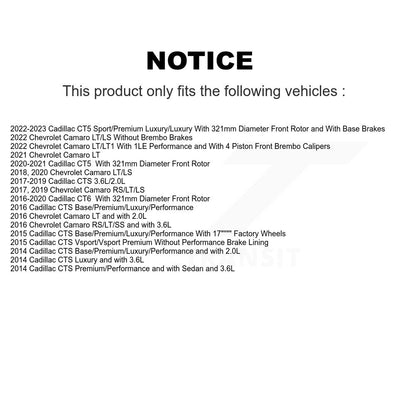 [Avant] Kit de disque (percé rainuré revêtu) de frein pour Chevrolet Camaro Cadillac CTS CT6 CT5 KD-100400
