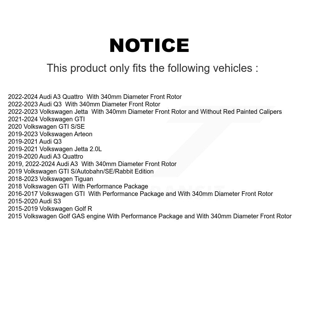[Avant] Kit de disque (percé rainuré revêtu) de frein pour Volkswagen Tiguan Jetta GTI Audi Golf R S3 Q3 A3 Arteon Quattro KD-100404