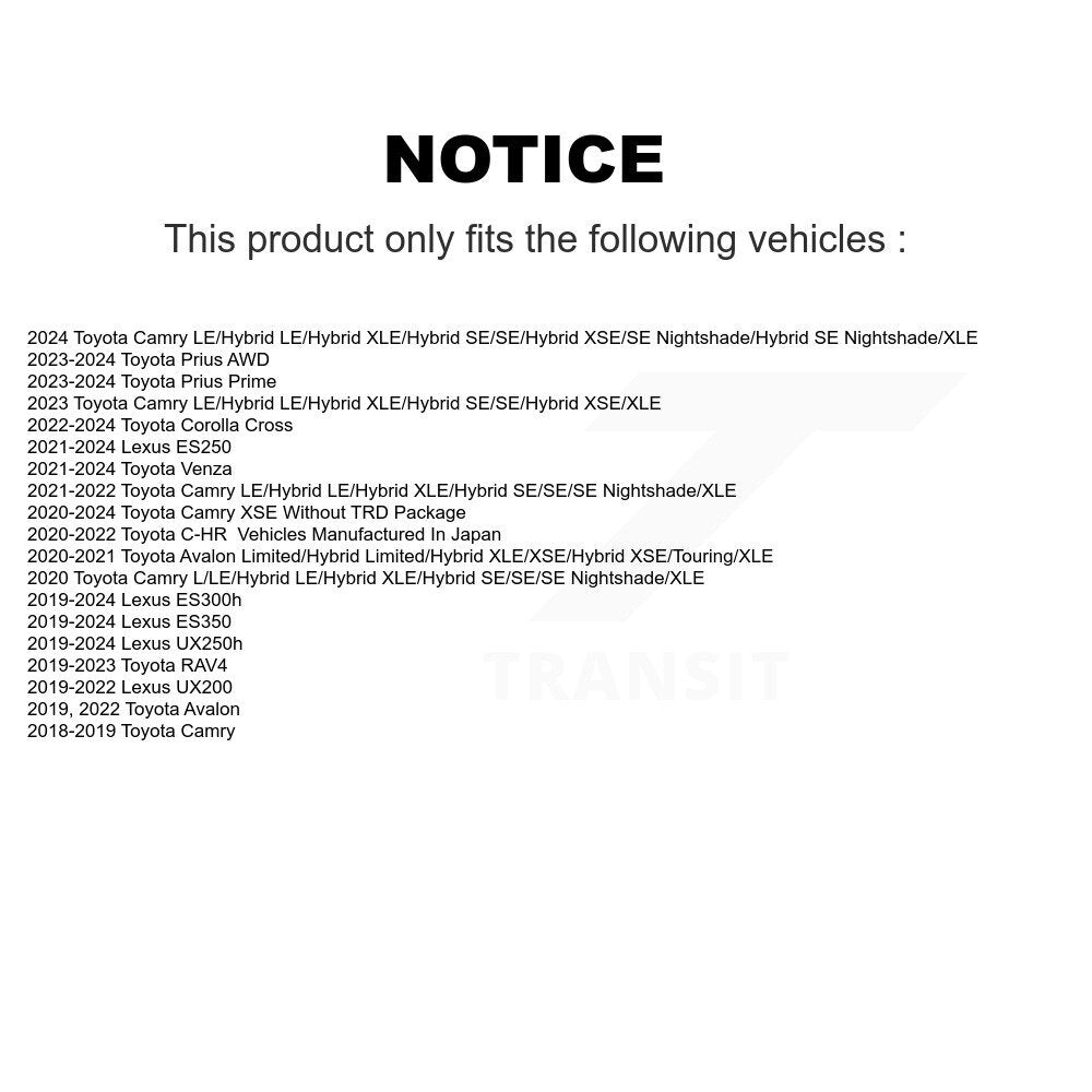 [Avant] Disque de frein pour Toyota RAV4 Camry Corolla Cross Lexus Venza C-HR KD-100409