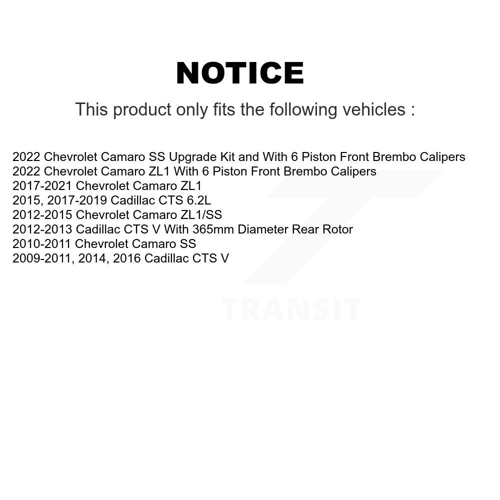 [Arrière] Disque de frein pour Chevrolet Camaro Cadillac CTS KD-100412