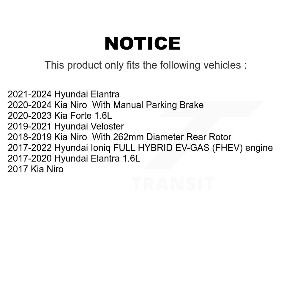 [Arrière] Kit de disque (percé rainuré revêtu) de frein pour Hyundai Elantra Kia Niro Ioniq Forte Veloster KD-100418