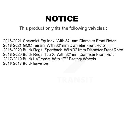 [Avant] Kit de disque (percé rainuré revêtu) de frein pour Chevrolet Equinox GMC Terrain Buick Envision LaCrosse Regal Sportback TourX KD-100426