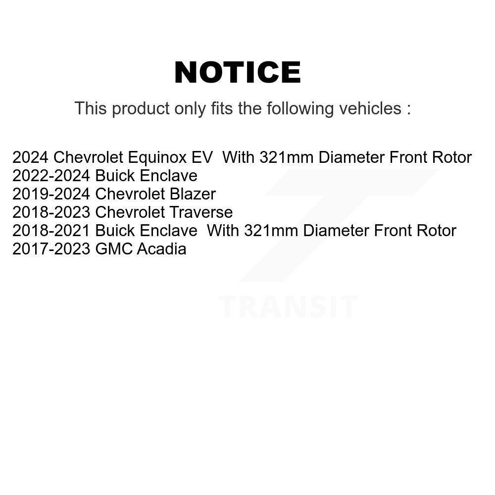 [Avant] Disque de frein pour Chevrolet Traverse GMC Acadia Blazer Buick Enclave KD-100428