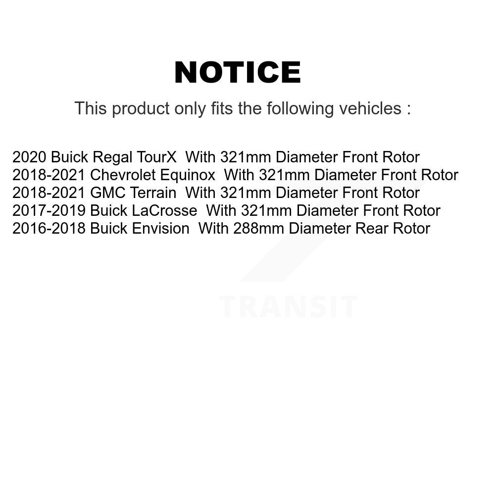 [Avant et Arrière] Disque de frein pour Chevrolet Equinox GMC Terrain Buick Envision KD-100459
