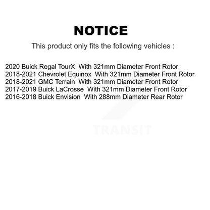 [Avant et Arrière] Disque de frein pour Chevrolet Equinox GMC Terrain Buick Envision KD-100459