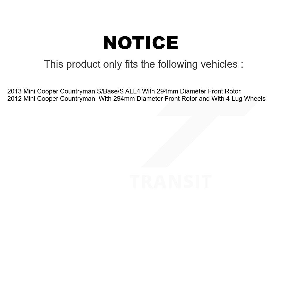 [Avant et Arrière] Disque de frein pour Mini Cooper Countryman KD-100483
