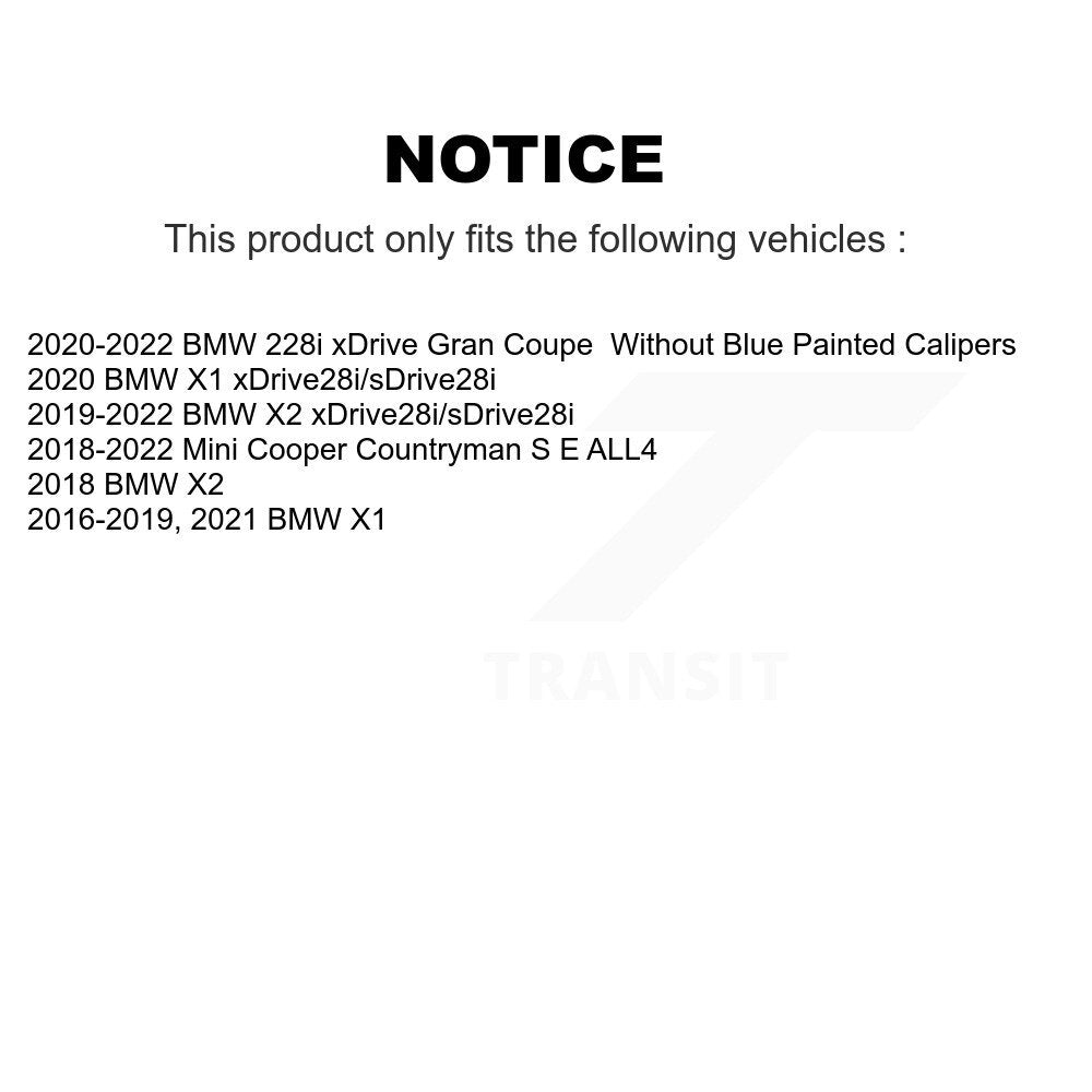 [Avant + Arrière] Kit de disque (percé rainuré revêtu) de frein pour BMW X1 Mini Cooper Countryman X2 228i xDrive Gran Coupe KD-100515