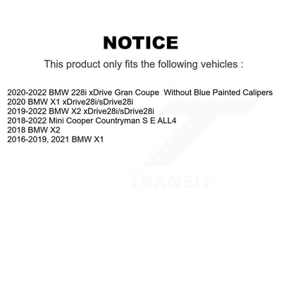 [Avant + Arrière] Kit de disque (percé rainuré revêtu) de frein pour BMW X1 Mini Cooper Countryman X2 228i xDrive Gran Coupe KD-100515
