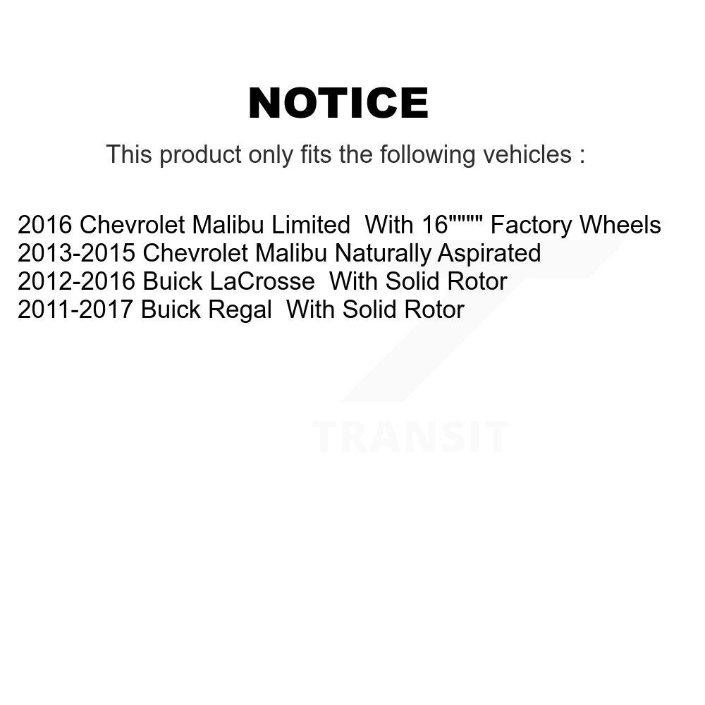 [Arrière] Disque de frein pour Chevrolet Malibu Buick Regal LaCrosse Limited KD-100517