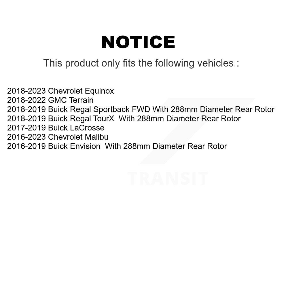 [Arrière] Kit de disque (percé rainuré revêtu) de frein pour Chevrolet Equinox Malibu GMC Terrain Buick Envision LaCrosse Regal Sportback TourX KD-100518