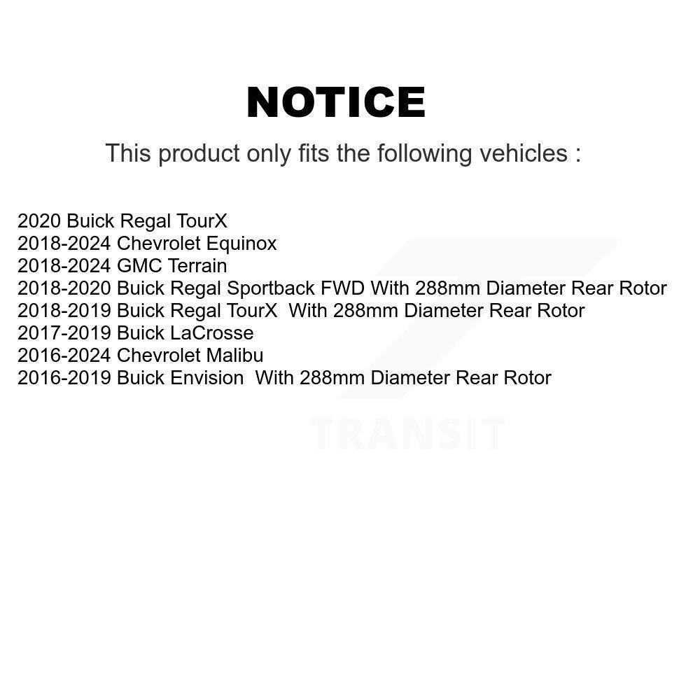 [Arrière] Kit de disque (percé rainuré revêtu) de frein pour Chevrolet Equinox Malibu GMC Terrain Buick Envision LaCrosse Regal Sportback TourX KD-100518