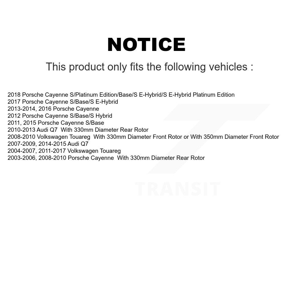 [Arrière] Disque de frein pour Porsche Cayenne Volkswagen Touareg Audi Q7 KD-100529