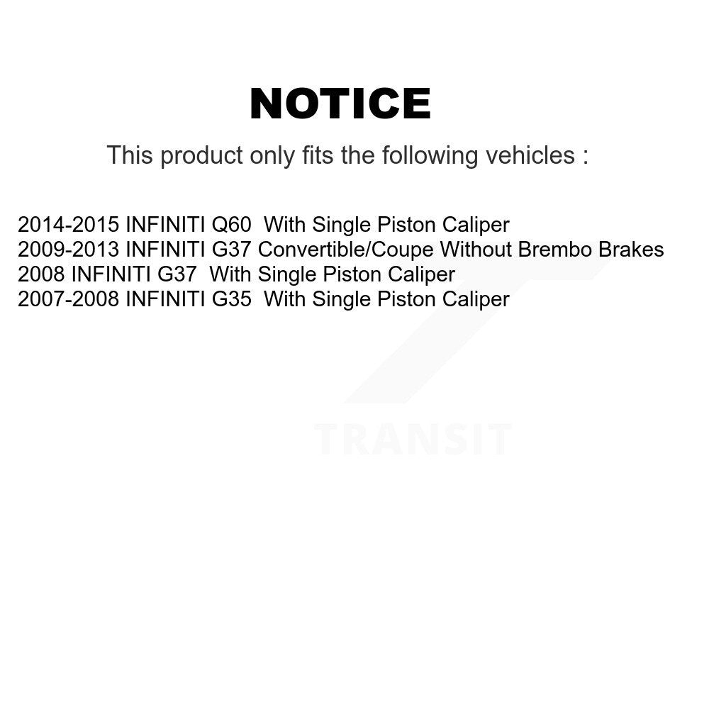 [Arrière] Disque de frein pour INFINITI G37 G35 Q60 KD-100532
